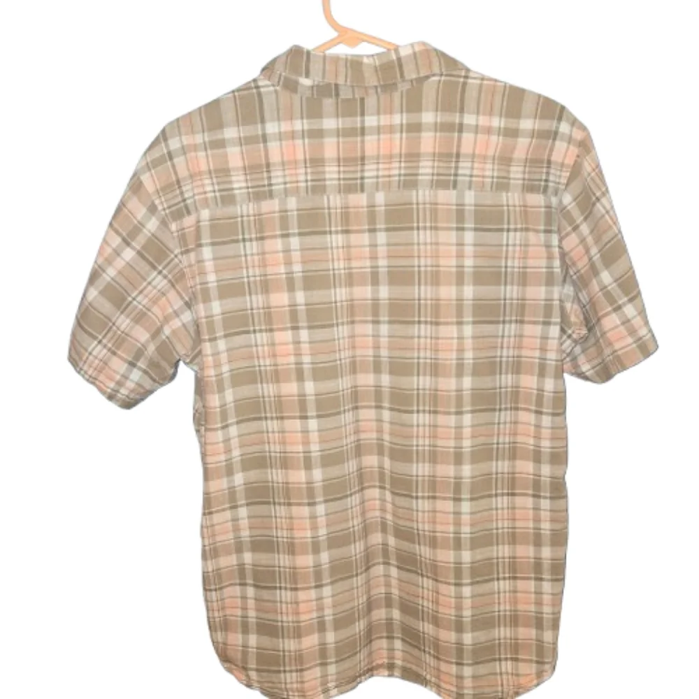 Columbia Men's Short Sleeved Button Down Plaid Shirt-regular fit